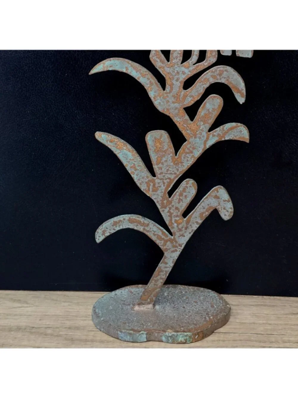 Cast Iron Isreal Candle Holder Candelabra Bronze/brass Finish Patina 19 X 6.5